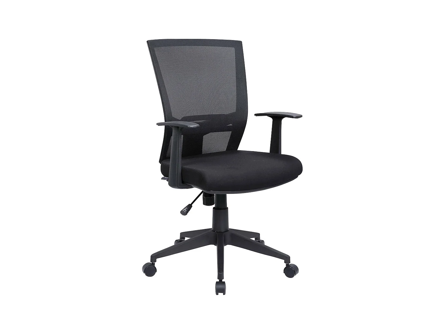 Bürostuhl Palmerston, Mesh Chefsessel mit Armlehnen, Ergonomischer Bürositz, 59x64h96/106 cm, Schwarz