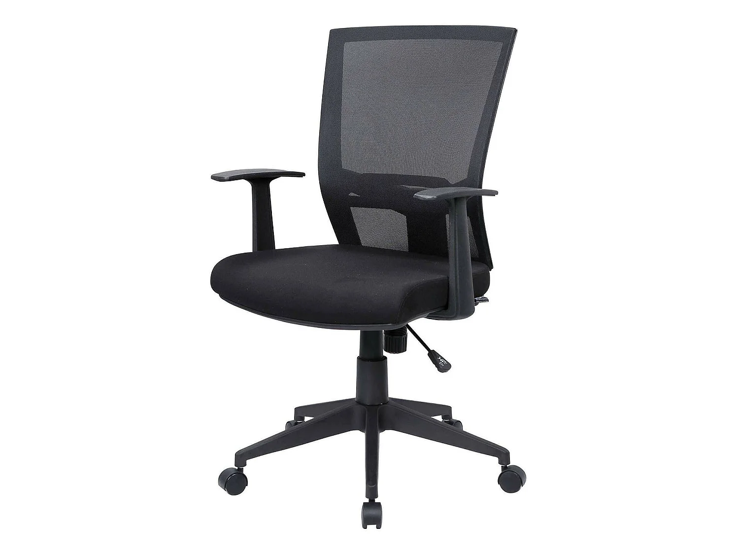 Chaise de bureau Palmerston, Chaise de direction en maille avec accoudoirs, Siège de bureau ergonomique, 59x64h96/106 cm, Noir