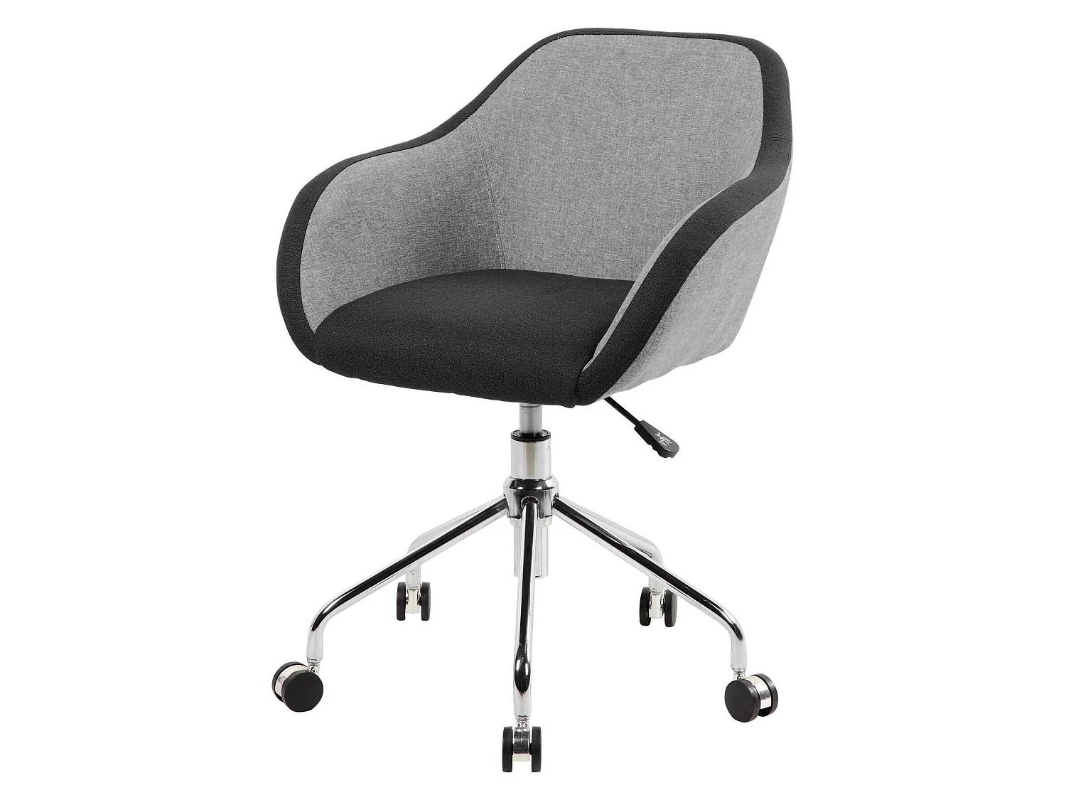 Chaise de bureau Mandurah, Fauteuil de bureau, Siège de bureau ergonomique, 56x58h77/84 cm, Gris et Noir