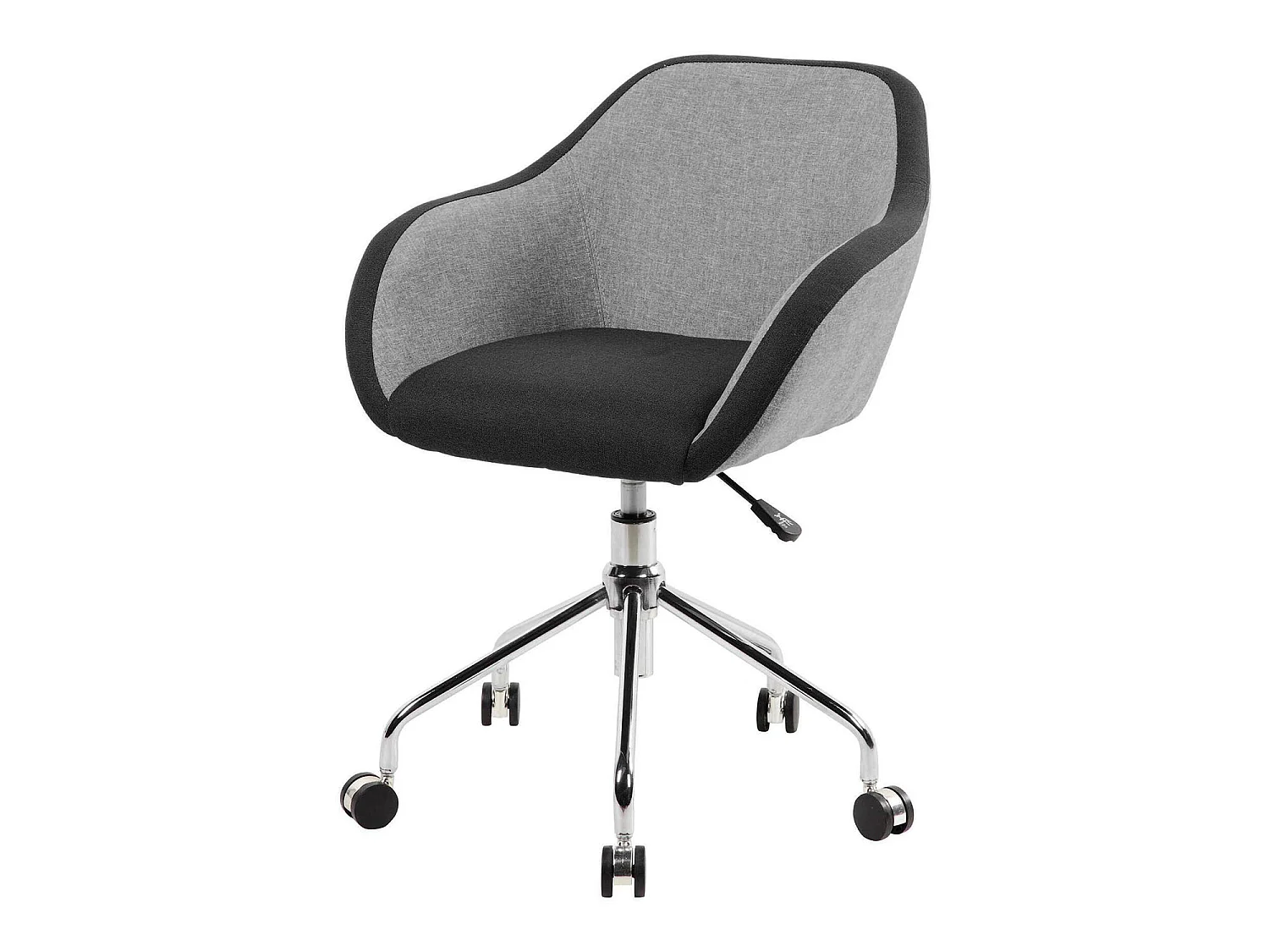 Chaise de bureau Mandurah, Fauteuil de bureau, Siège de bureau ergonomique, 56x58h77/84 cm, Gris et Noir