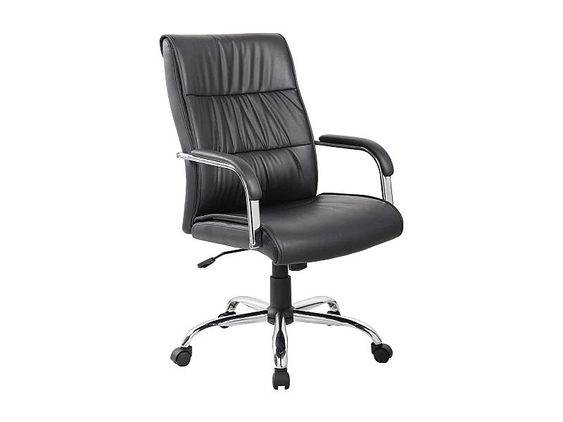 Ballarat bureaustoel, Executive fauteuil met armleuningen, Ergonomische bureaustoel, 69x60h105/115 cm, Zwart