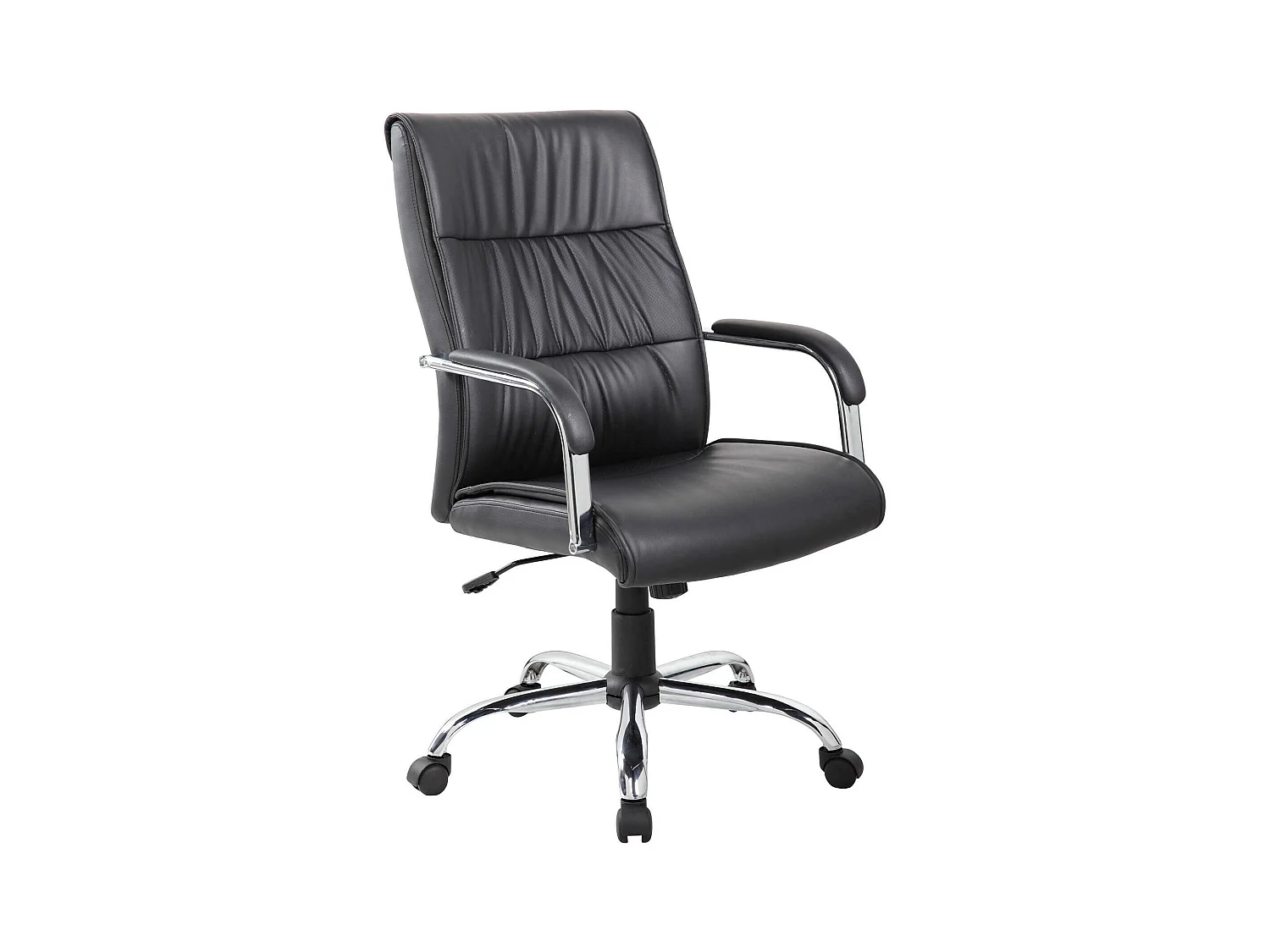 Ballarat bureaustoel, Executive fauteuil met armleuningen, Ergonomische bureaustoel, 69x60h105/115 cm, Zwart