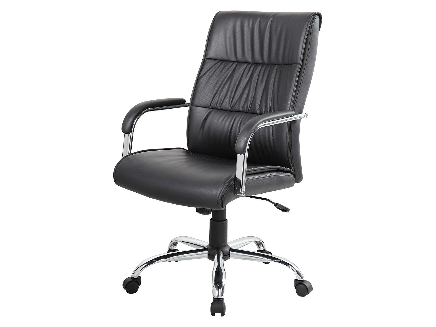 Bürostuhl Ballarat, Chefsessel mit Armlehnen, Ergonomischer Bürostuhl, 69x60h105/115 cm, Schwarz