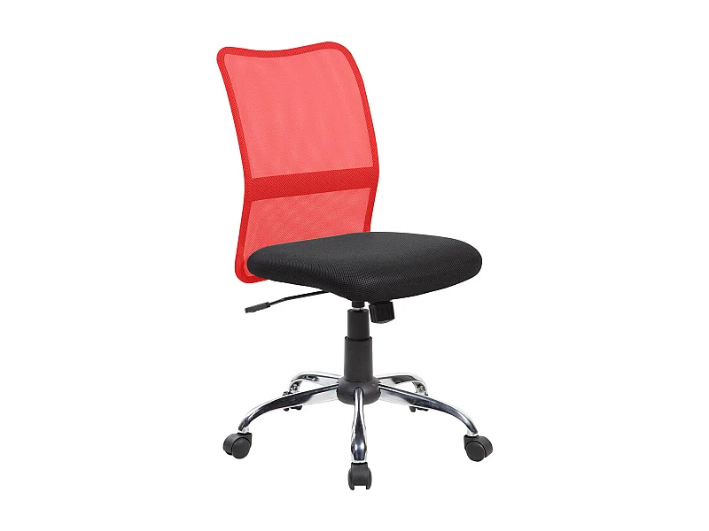 Bomaderry bureaustoel, Mesh bureaustoel, Ergonomische bureaustoel, 57x46h90/100 cm, Zwart en Rood