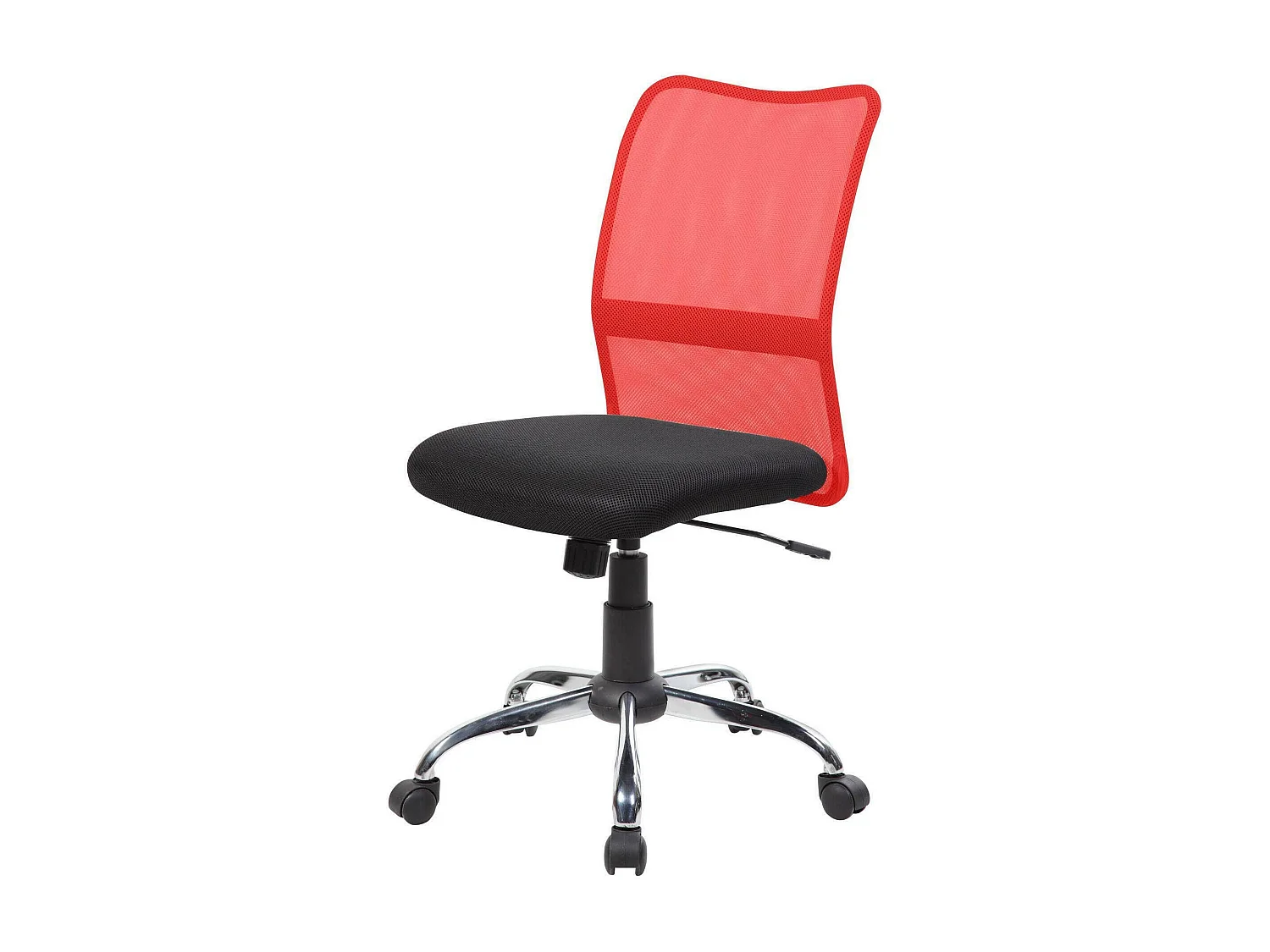 Bomaderry bureaustoel, Mesh bureaustoel, Ergonomische bureaustoel, 57x46h90/100 cm, Zwart en Rood