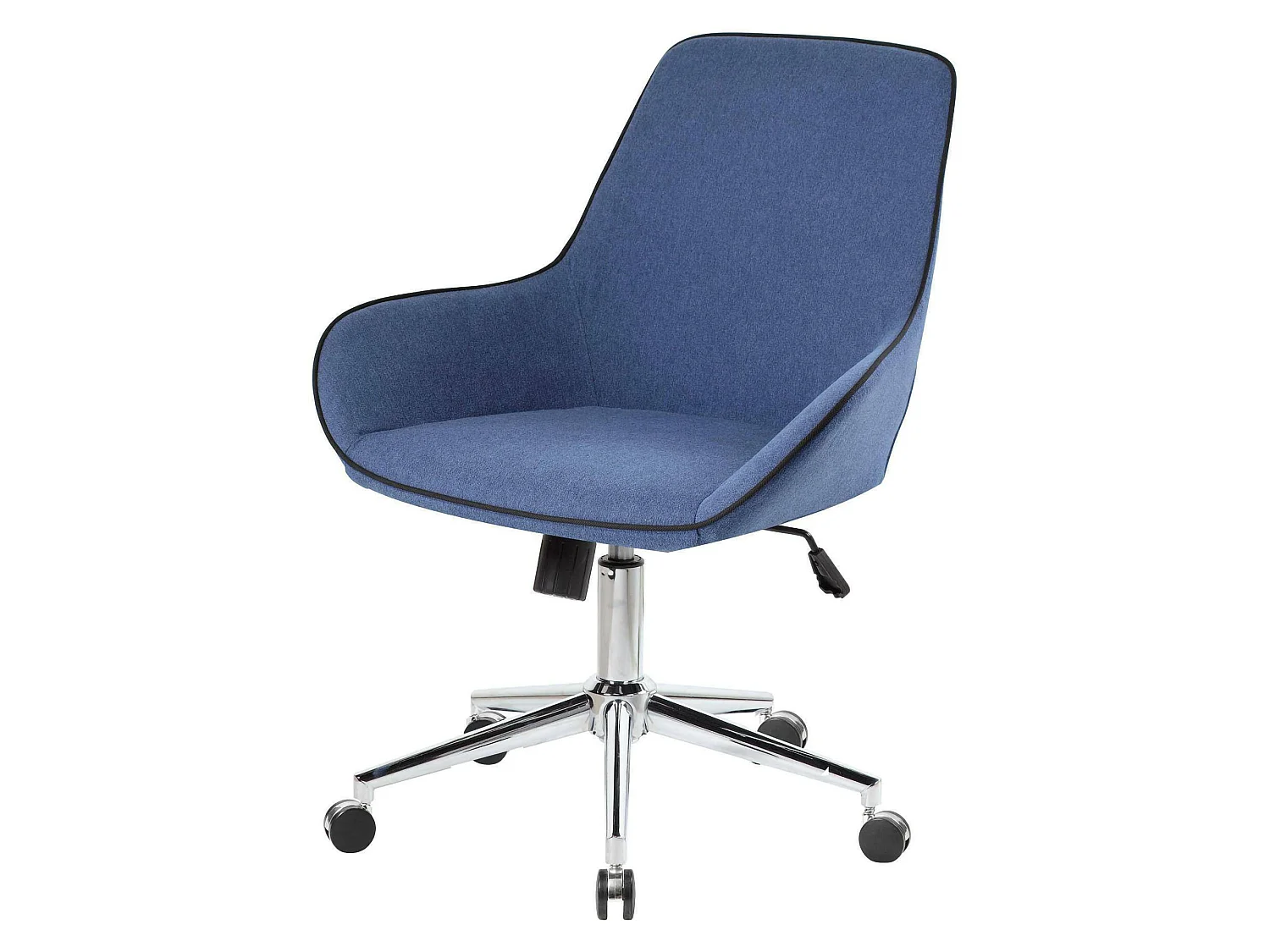 Silla de oficina Darwin, silla operativa con ruedas, asiento de oficina ergonómico, 66x59h98 cm, azul