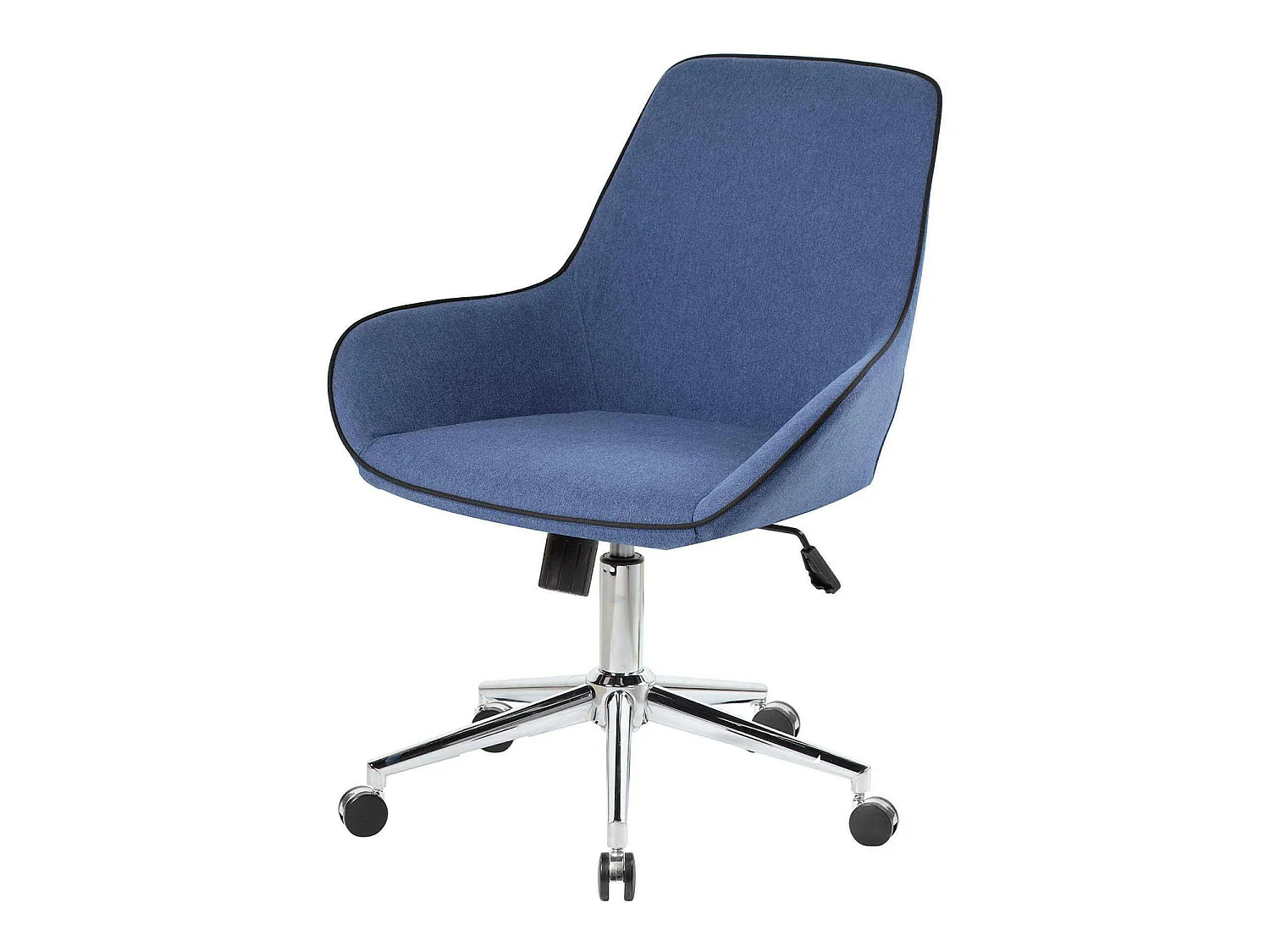 Chaise de bureau Darwin, Chaise de travail à roulettes, Siège de bureau ergonomique, 66x59h98 cm, Bleu