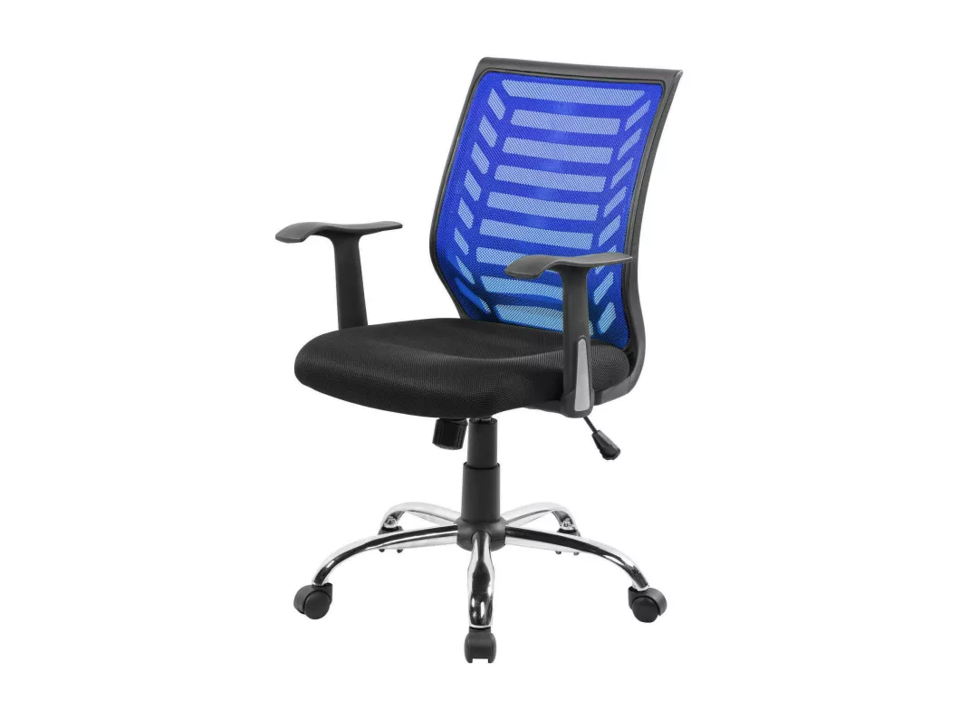 Kauf Unique Bürostuhl Harbour, Mesh-Arbeitsstuhl mit Armlehnen, Ergonomischer Bürositz, 59x60h93/103 cm, Schwarz und Blau