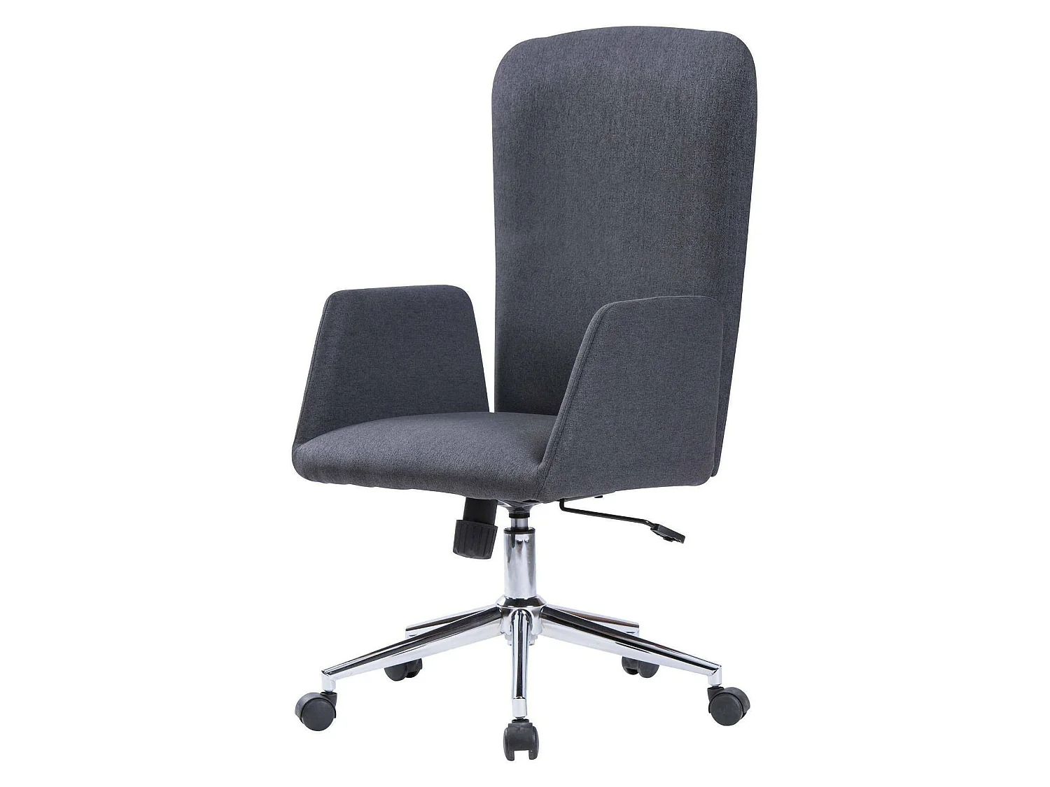 Chaise de bureau Launceston, Fauteuil présidentiel avec accoudoirs, Chaise de bureau ergonomique exécutive, 55x56h98/105 cm, Gris