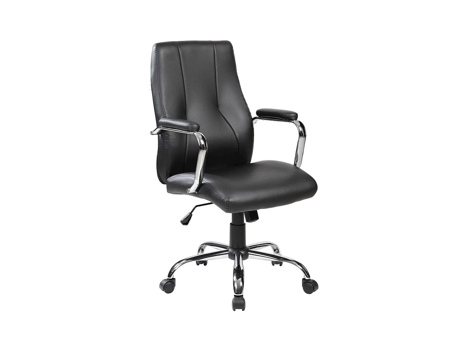 Chaise de bureau Hobart, Chaise de direction avec accoudoirs, Chaise de bureau ergonomique, 64x58h101/111 cm, Noir