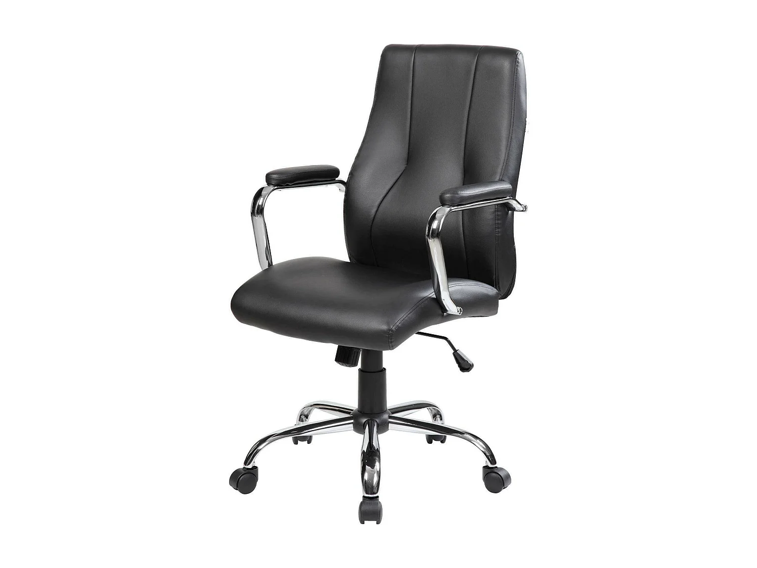 Chaise de bureau Hobart, Chaise de direction avec accoudoirs, Chaise de bureau ergonomique, 64x58h101/111 cm, Noir