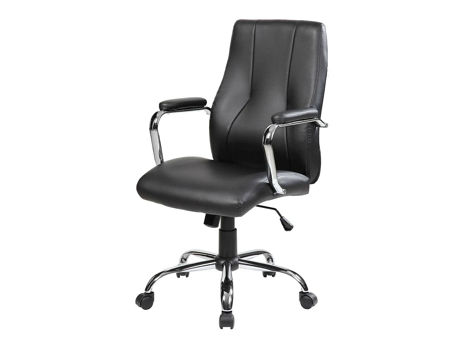 Chaise de bureau Hobart, Chaise de direction avec accoudoirs, Chaise de bureau ergonomique, 64x58h101/111 cm, Noir