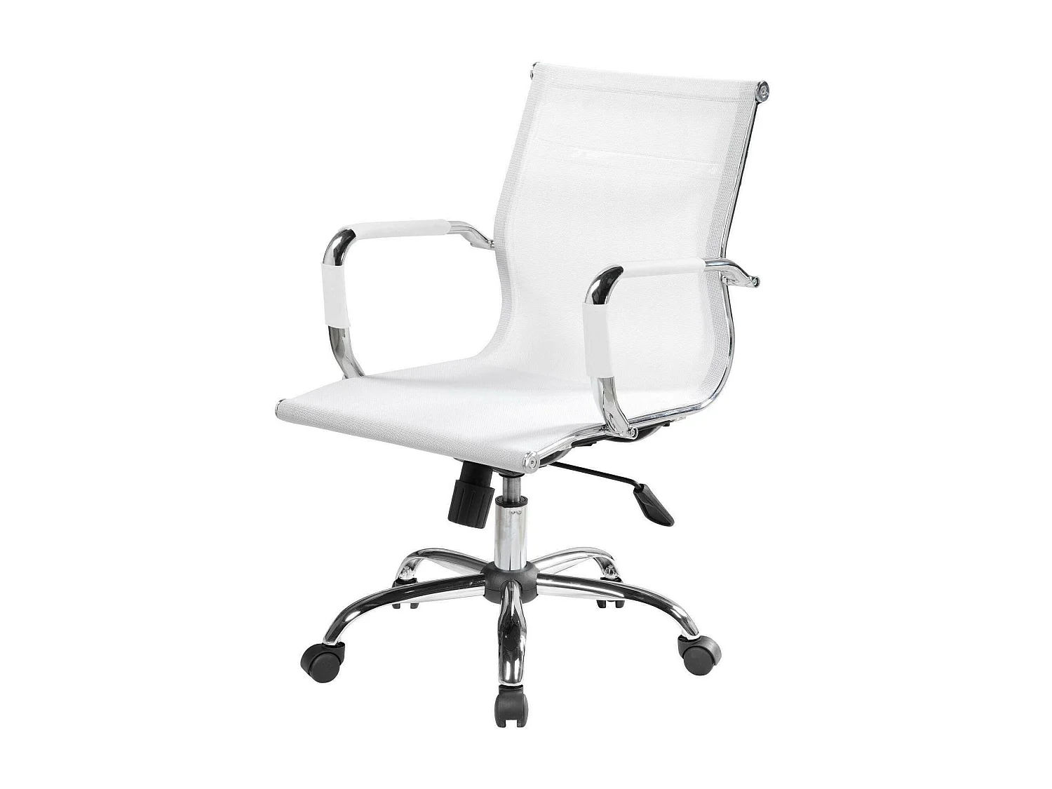 Chaise de bureau Kanakak\, Chaise de direction avec accoudoirs, Chaise de bureau ergonomique, Blanc, 62x54h92/102 cm