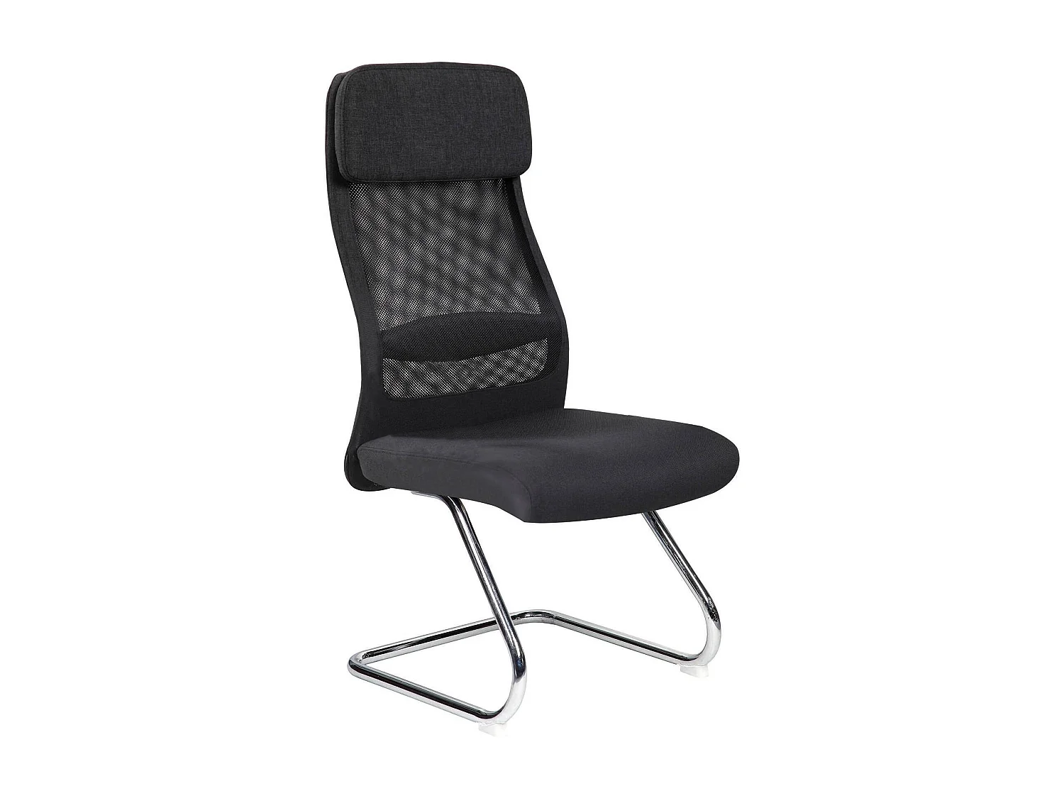 Silla de oficina Perth, Sillas de oficina para sala de espera, Silla ergonómica para sala de espera, 58x47h105 cm, Negro