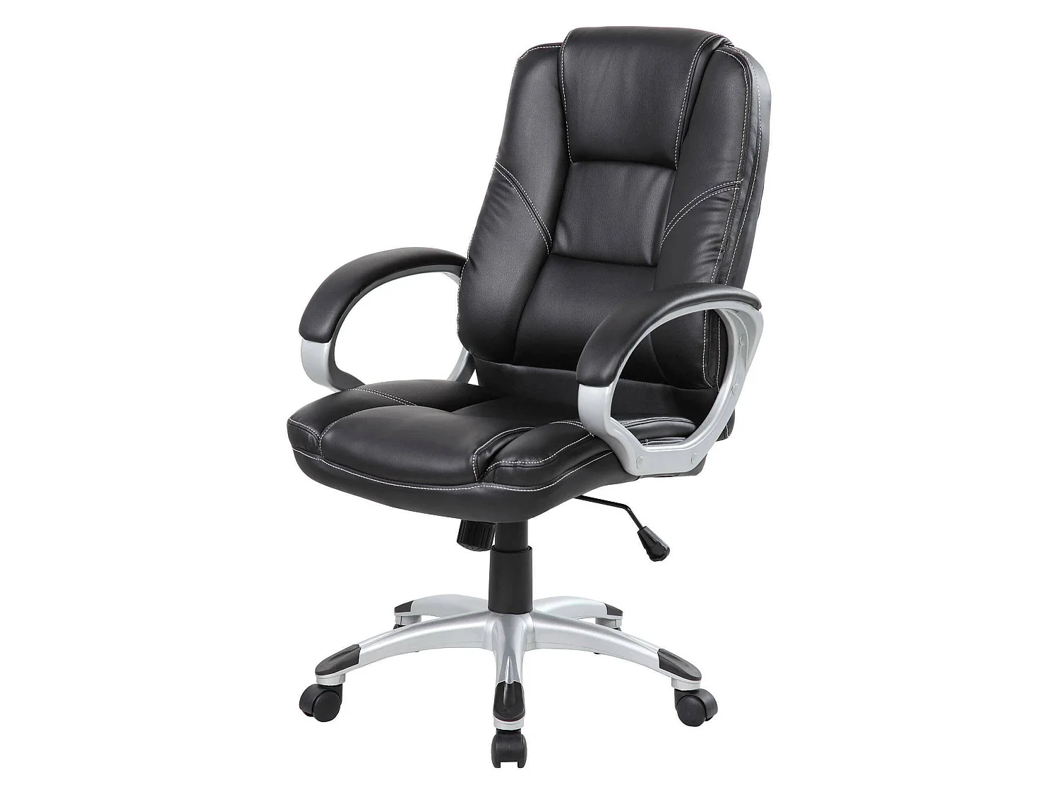 Chaise de bureau Tamworth, Chaise de direction avec accoudoirs, Chaise de bureau ergonomique, 69x63h105/116 cm, Noir