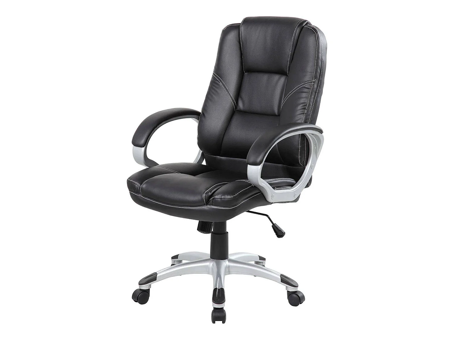 Cadeira de escritório Tamworth, Cadeira executiva com braços, Cadeira de escritório ergonômica, 69x63h105/116 cm, Preto
