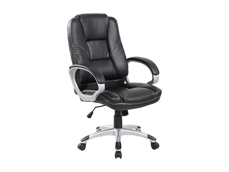 Silla de oficina Tamworth, Silla ejecutiva con reposabrazos, Silla de oficina ergonómica, 69x63h105/116 cm, Negro