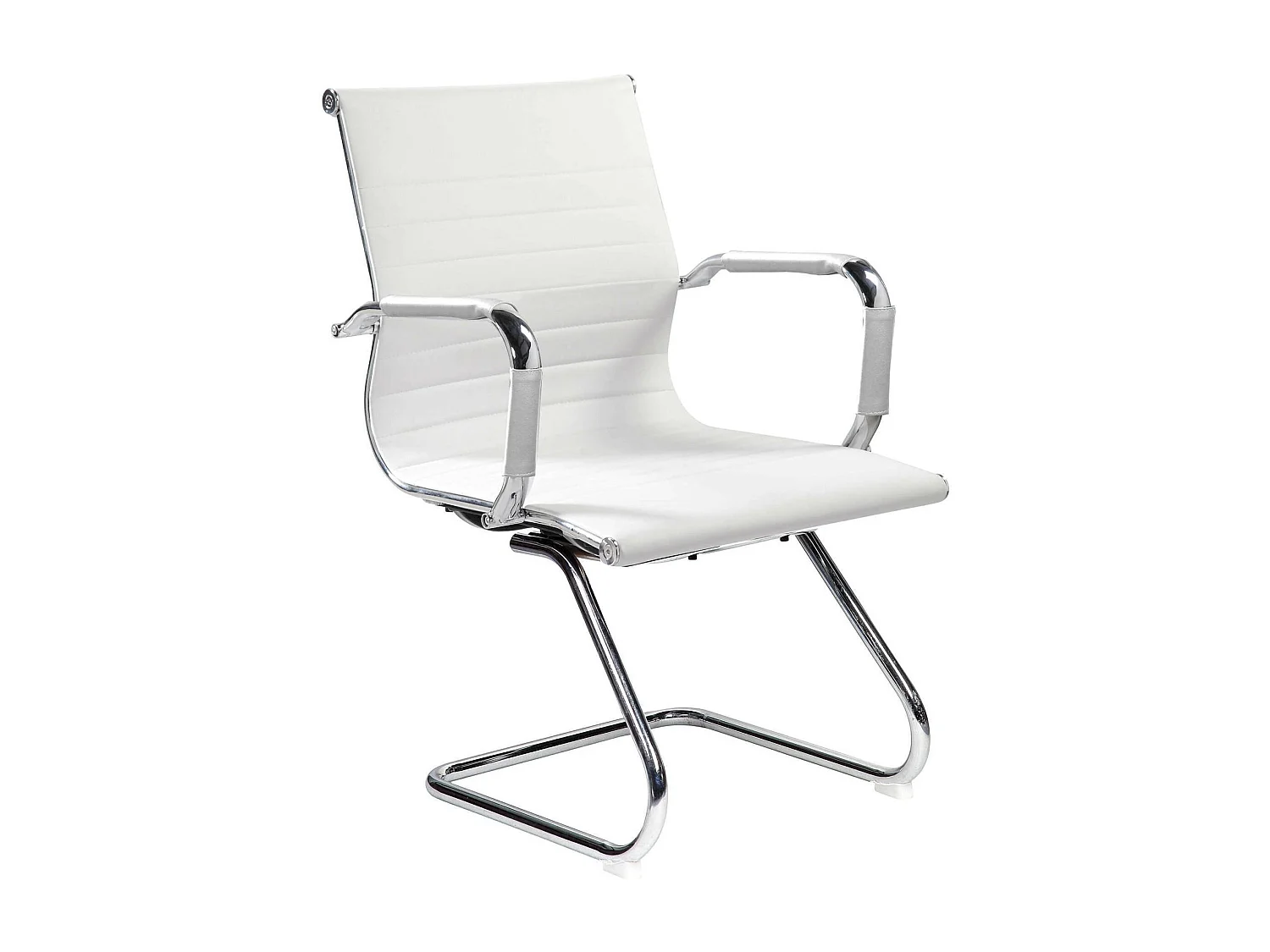 Chaise de bureau Kurow, Chaises de salle d'attente de bureau avec accoudoirs, Chaise de salle d'attente ergonomique, 62x54h89 cm, Blanc