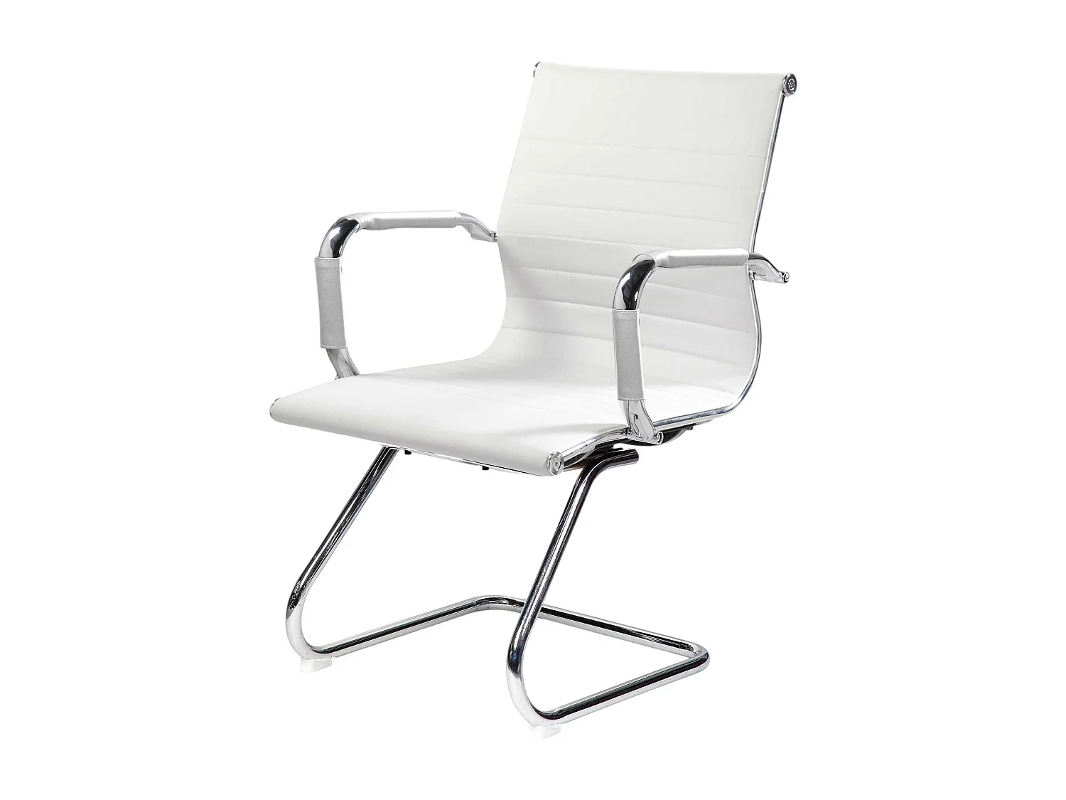Cadeira de escritório Kurow, Assento de sala de espera com braços para escritório, Assento de espera ergonômico, 62x54h89 cm, Branco
