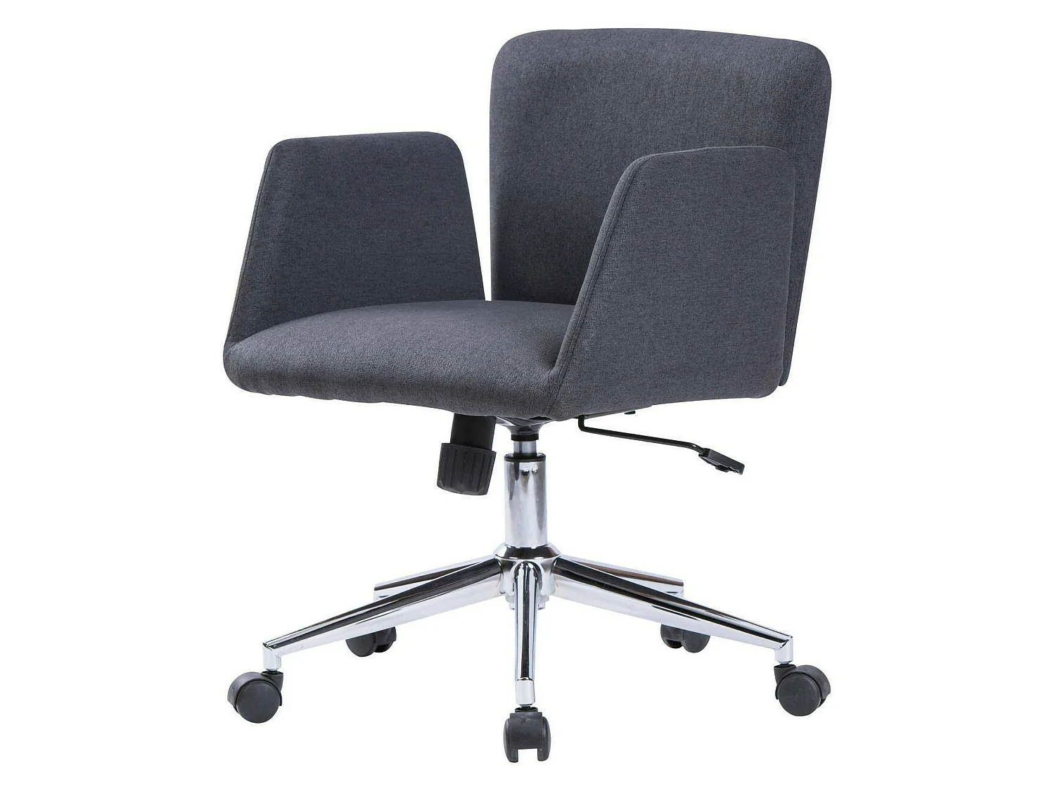 Chaise de bureau Albury, Fauteuil avec accoudoirs, Siège de bureau ergonomique, 54x55h65/84 cm, Gris