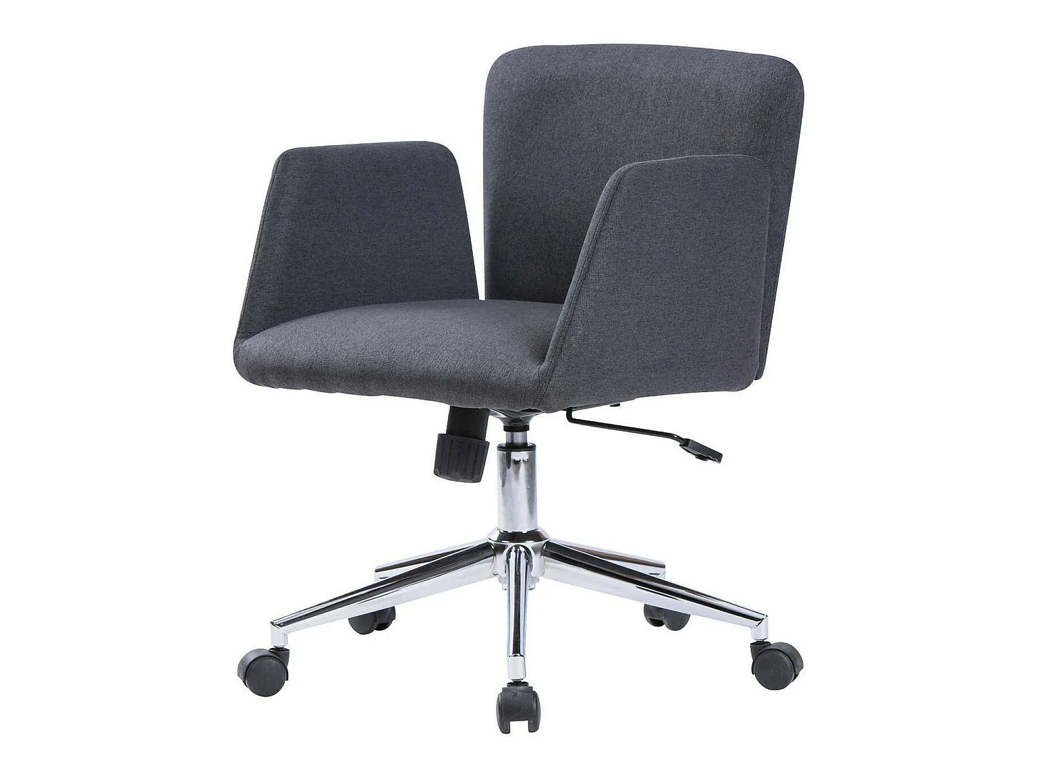 Cadeira de escritório Albury, Poltrona com braços, Assento de escritório ergonômico, 54x55h65/84 cm, Cinza