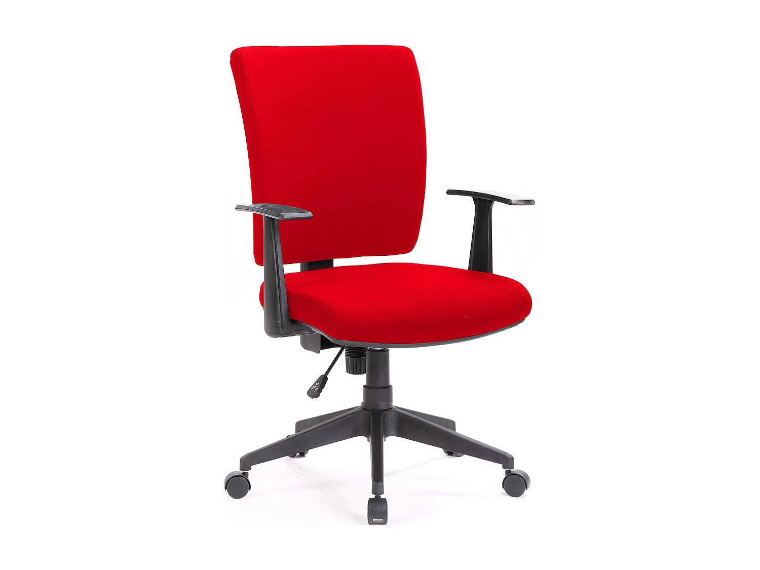 Sedia da ufficio Palmerston, Poltrona direzionale con braccioli, Seduta ergonomica da ufficio, 61x65h98/108 cm, Rosso