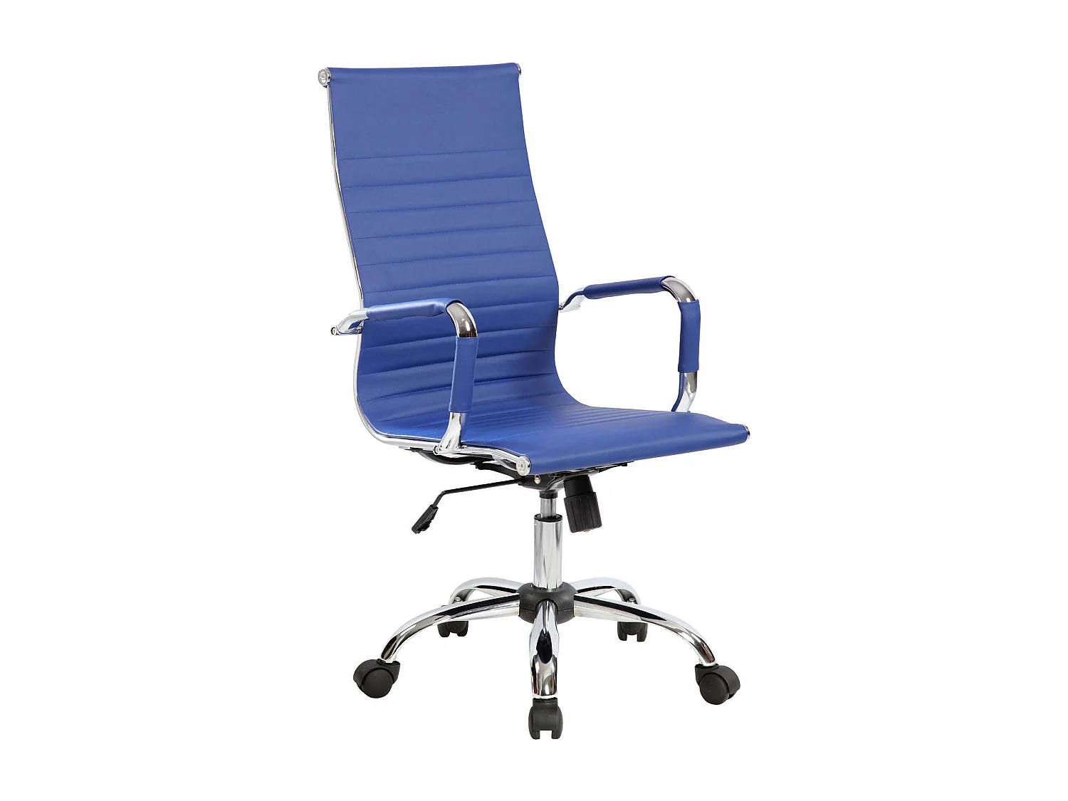 Cadeira de escritório Picton, Poltrona executiva com braços, Cadeira de escritório ergonômica, Azul, 63x54h106/116 cm