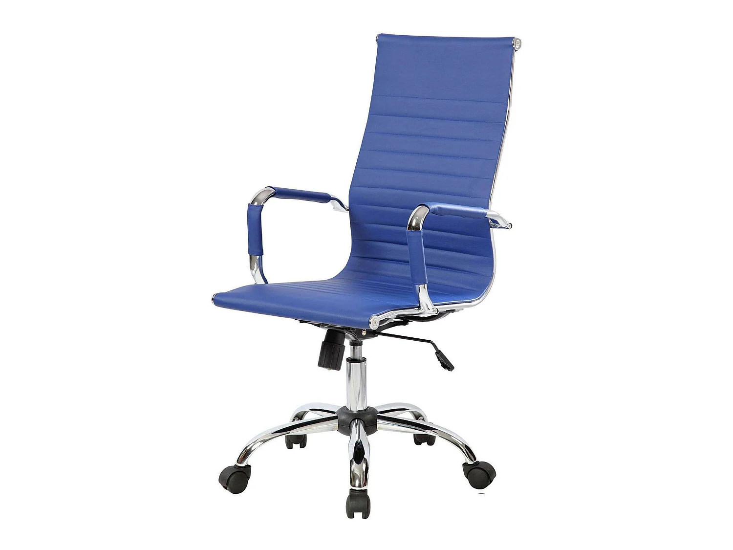 Silla de oficina Picton, Sillón ejecutivo con reposabrazos, Silla de oficina ergonómica, Azul, 63x54h106/116 cm
