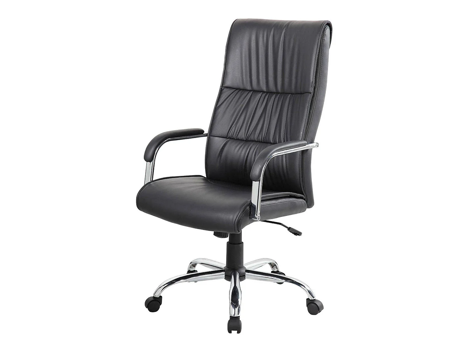 Silla de oficina Bendigo, Sillón alto presidencial con reposabrazos, Silla de oficina ergonómica, 69x60h120/130 cm, Negro