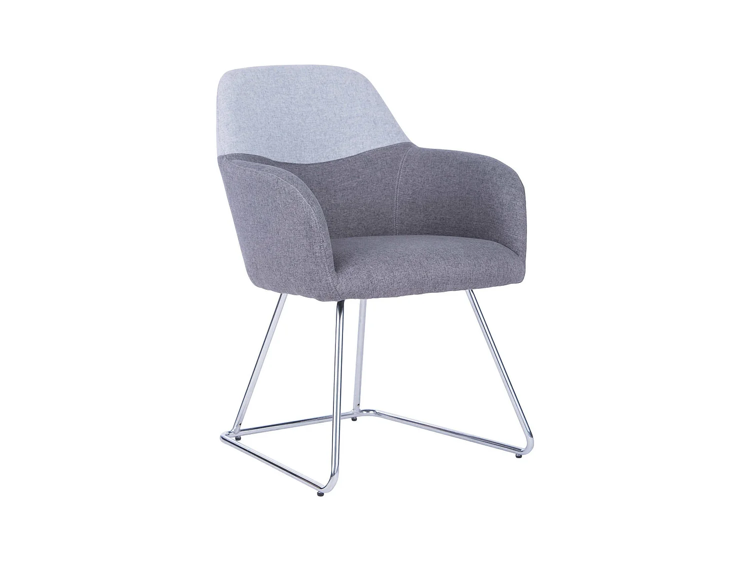 Chaise de bureau Tauranga, Chaise d'attente avec accoudoirs pour le bureau, Chaise d'attente ergonomique, 62x57h83 cm, Gris