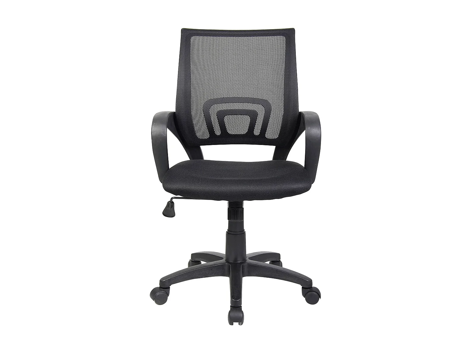 Bürostuhl Lismore, Mesh-Arbeitsstuhl mit Armlehnen, Ergonomischer Bürositz, 59x54h90/100 cm, Schwarz