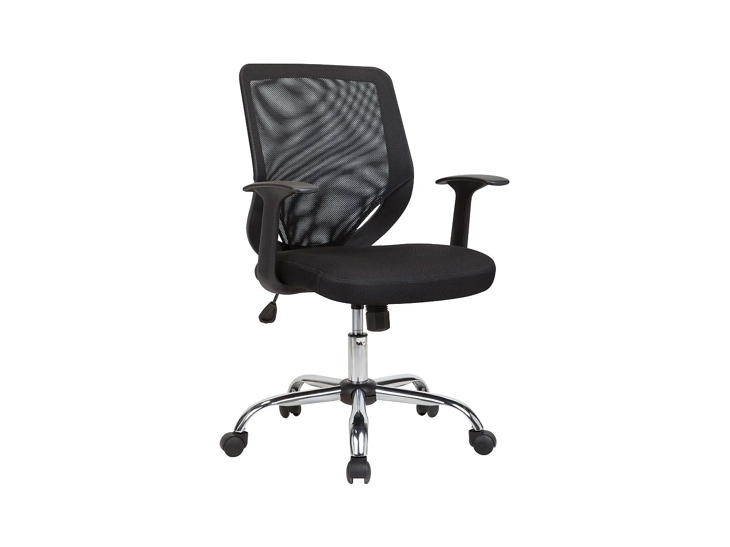 Bürostuhl Albany, Mesh Chefsessel mit Armlehnen, Ergonomischer Bürositz, 60x54h90/98 cm, Schwarz