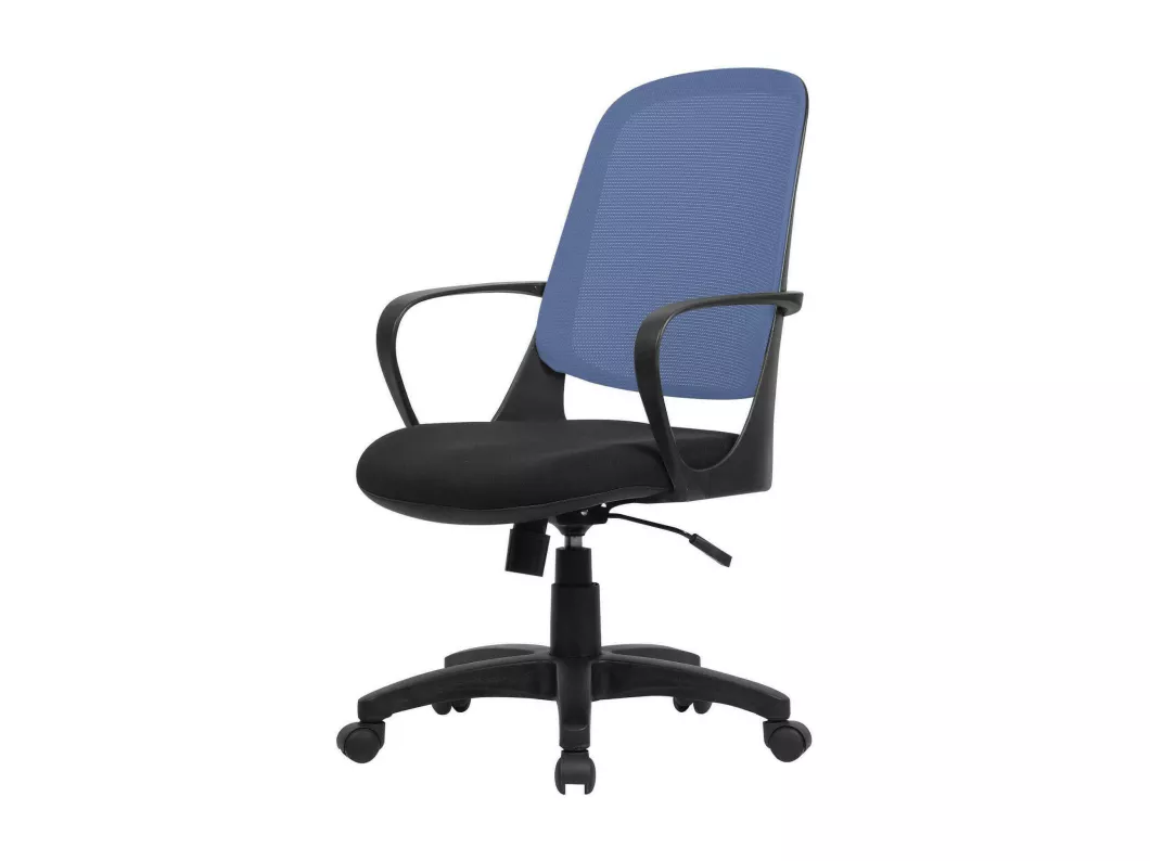 Kauf Unique Bürostuhl Coffs, Mesh-Arbeitsstuhl mit Armlehnen, Ergonomischer Bürositz, 61x60h99/108 cm, Schwarz und Blau