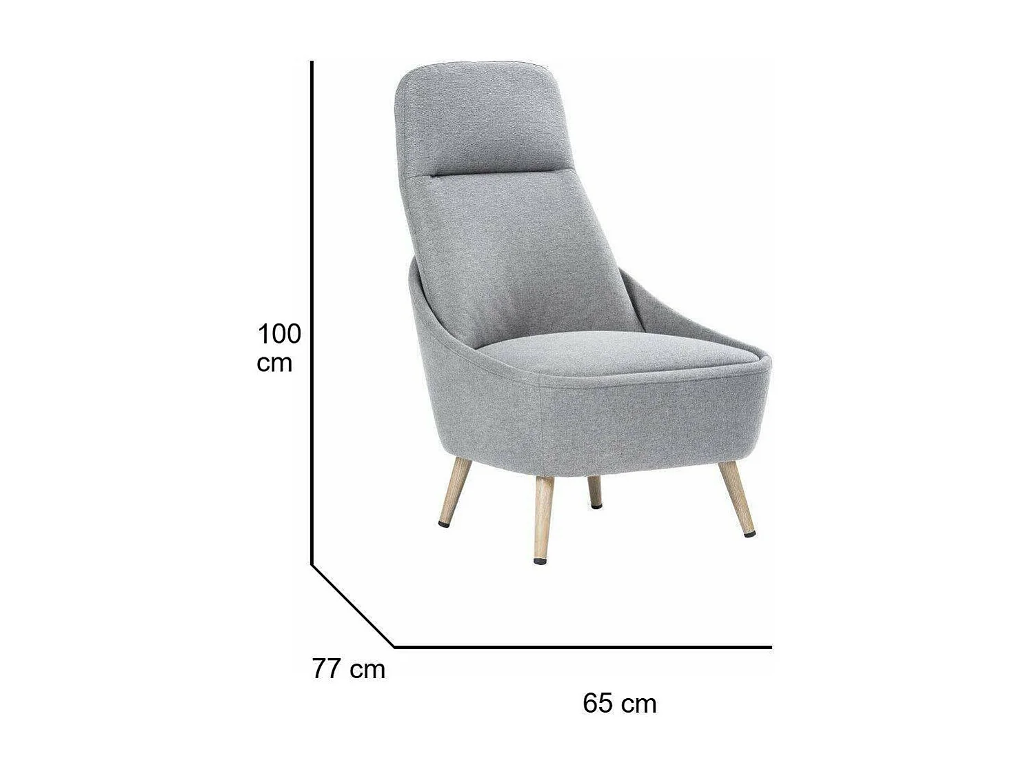 Chaise de bureau Dunedin, Chaise d'attente de bureau, Chaise d'attente ergonomique, 77x65h100 cm, Gris