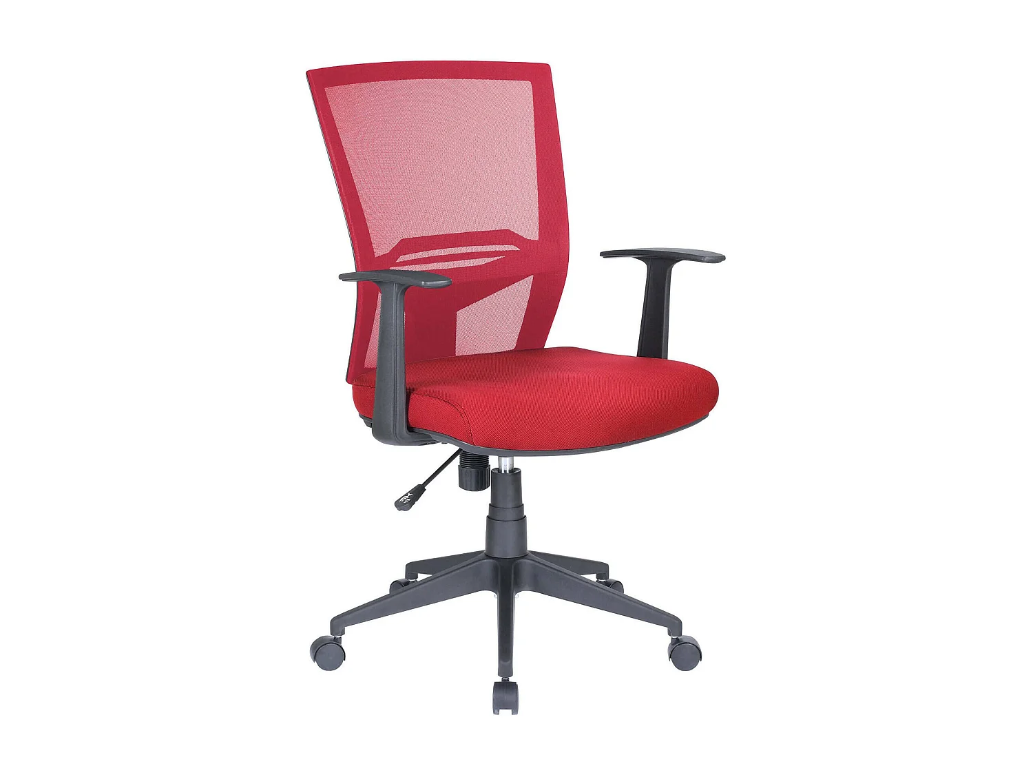 Chaise de bureau Palmerston, Chaise de direction en maille avec accoudoirs, Siège de bureau ergonomique, 59x64h96/106 cm, Rouge