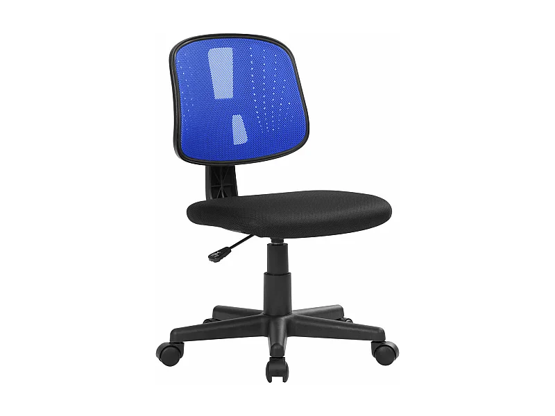 Nowra bureaustoel, Bureaustoel, Ergonomische bureaustoel, 49x43h81/93 cm, Zwart en Blauw