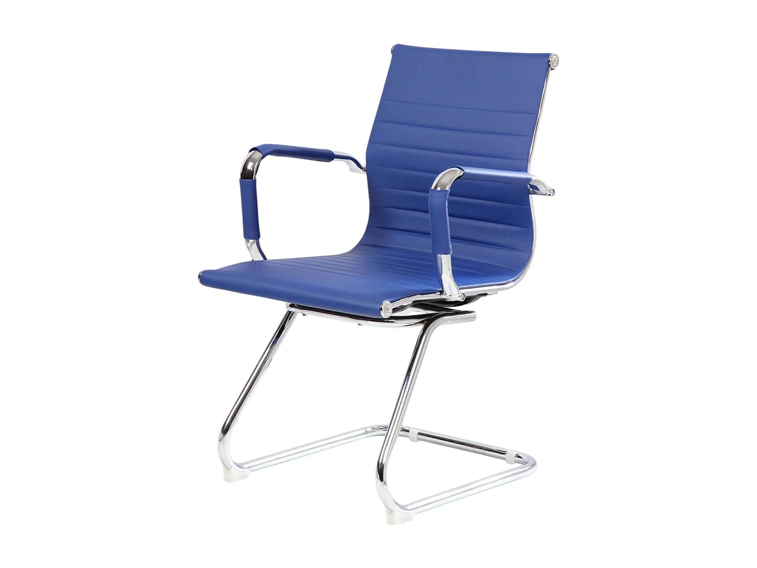 Cadeira de escritório Kurow, Assento de sala de espera com braços para escritório, Assento de espera ergonômico, 62x54h89 cm, Azul