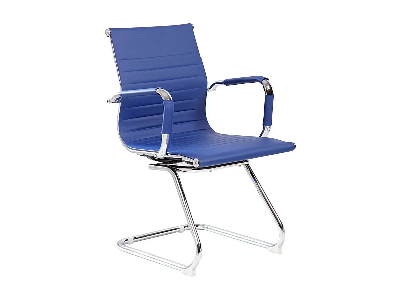 Chaise de bureau Kurow, Chaises de salle d'attente avec accoudoirs pour le bureau, Chaise d'attente ergonomique, 62x54h89 cm, Bleu