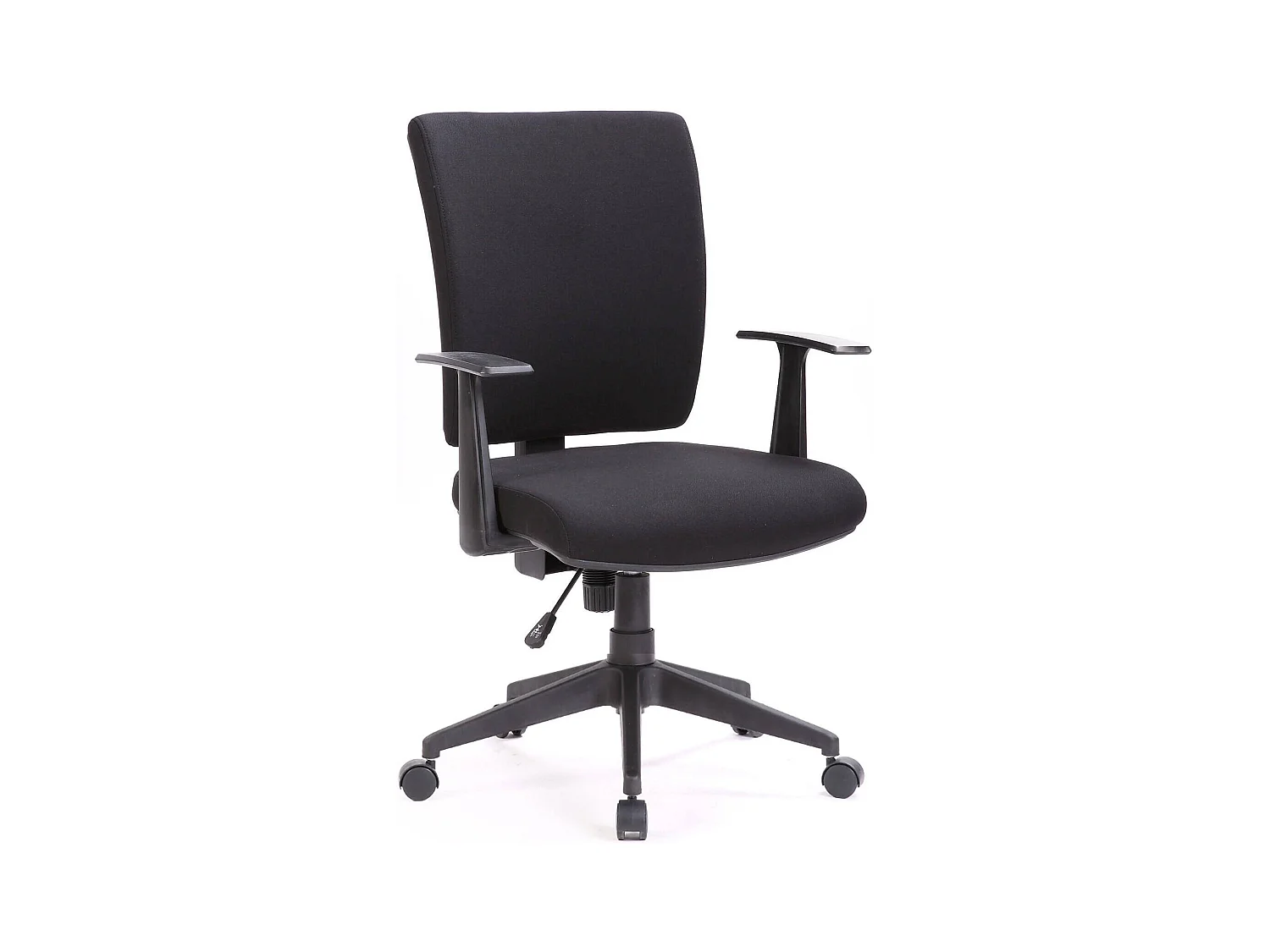 Palmerston bureaustoel, Directiestoel met armleuningen, Ergonomische bureaustoel, 61x65h98/108 cm, Zwart