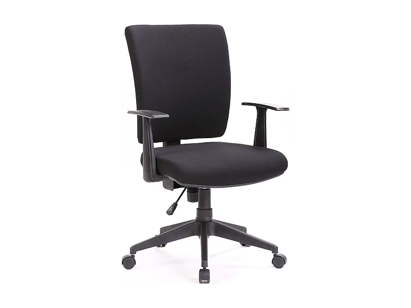 Bürostuhl Palmerston, Chefsessel mit Armlehnen, Ergonomischer Bürositz, 61x65h98/108 cm, Schwarz
