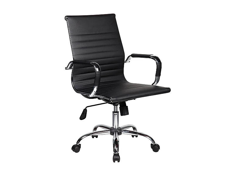 Milton bureaustoel, Executive fauteuil met armleuningen, Ergonomische bureaustoel, Zwart, 62x54h92/102 cm