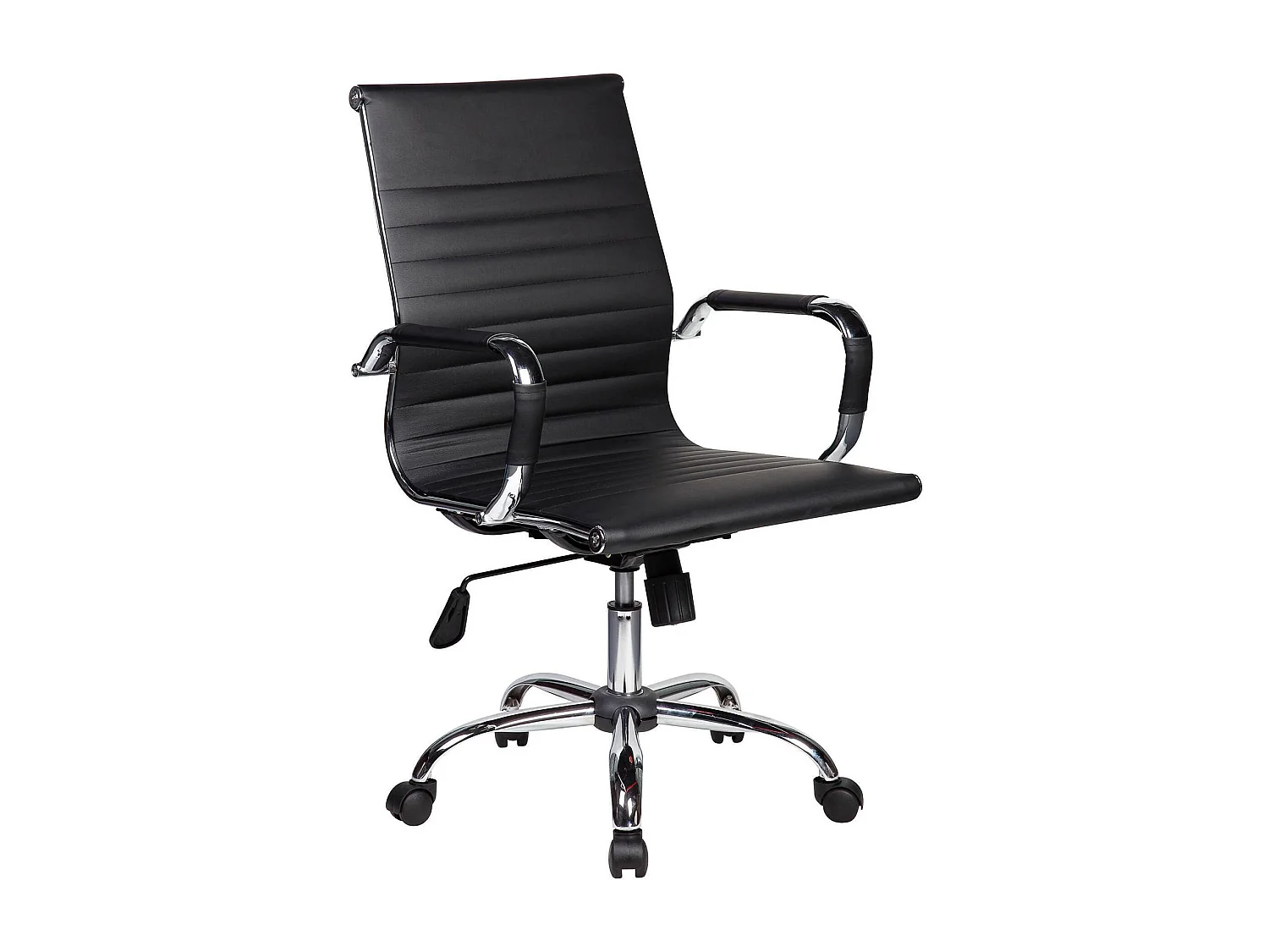 Milton bureaustoel, Executive fauteuil met armleuningen, Ergonomische bureaustoel, Zwart, 62x54h92/102 cm