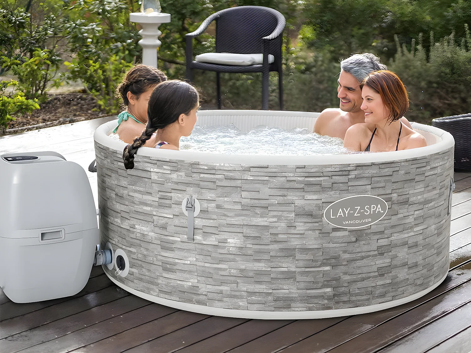 Spa gonflable Lay-Z-Spa Vancouver rond Airjet Plus 3/5 places - Bestway