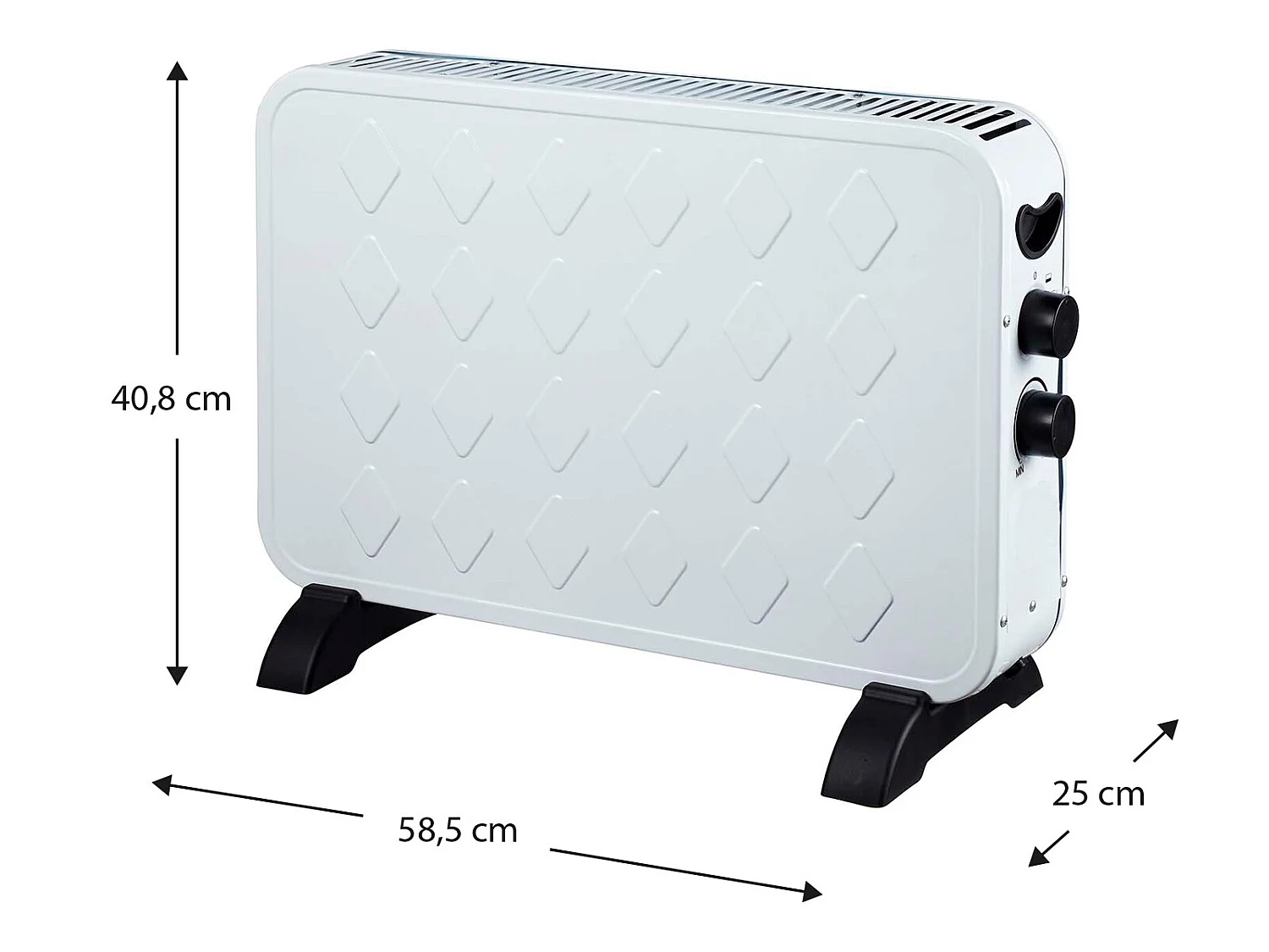 Calefactor Eléctrico para Interior 2000W Kekai Slim 58,5x25x40,8 cm con Termostato y 3 Niveles de Potencia