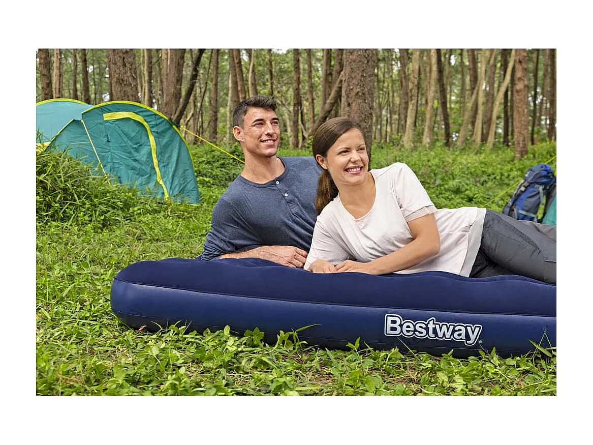 Lit gonflable floqué 203 x 152 x 22 cm 67003