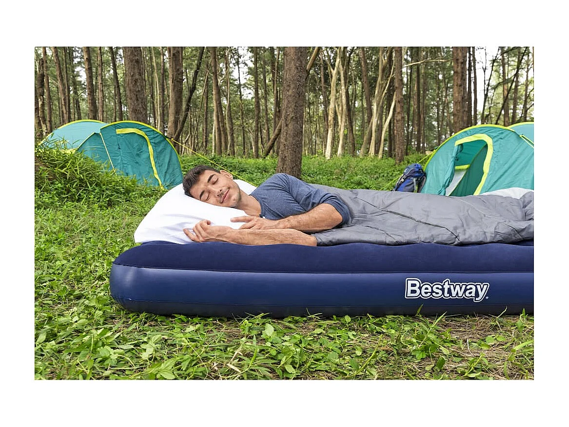 Lit gonflable floqué 203 x 152 x 22 cm 67003