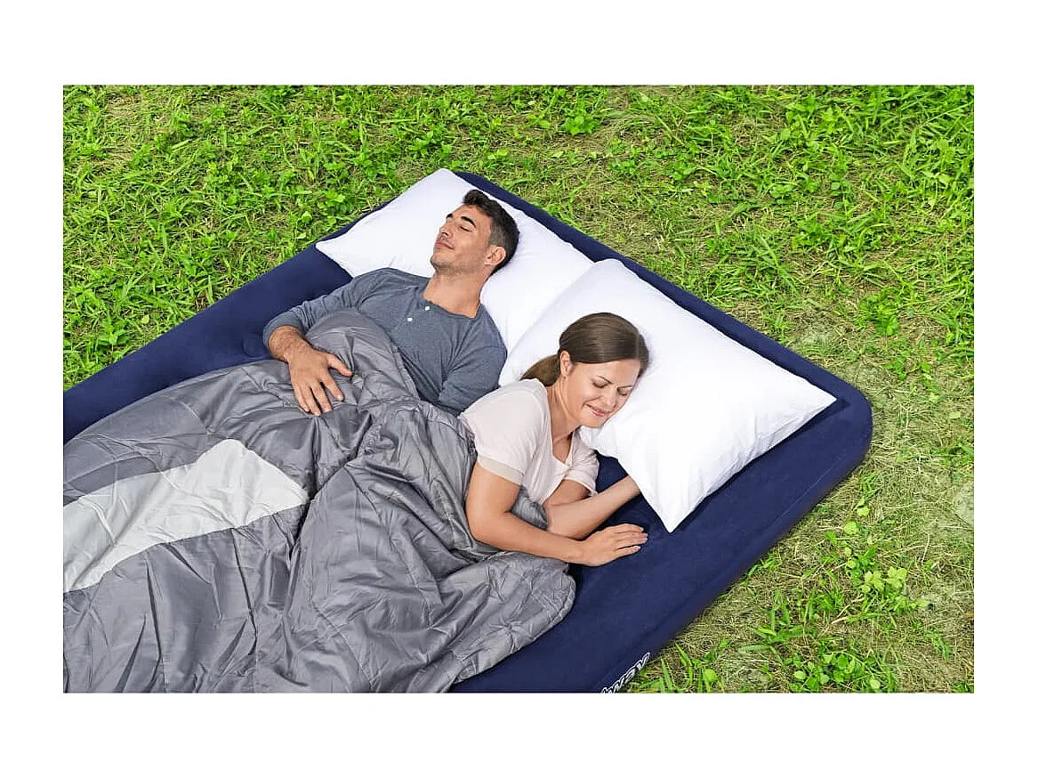 Lit gonflable floqué 203 x 152 x 22 cm 67003