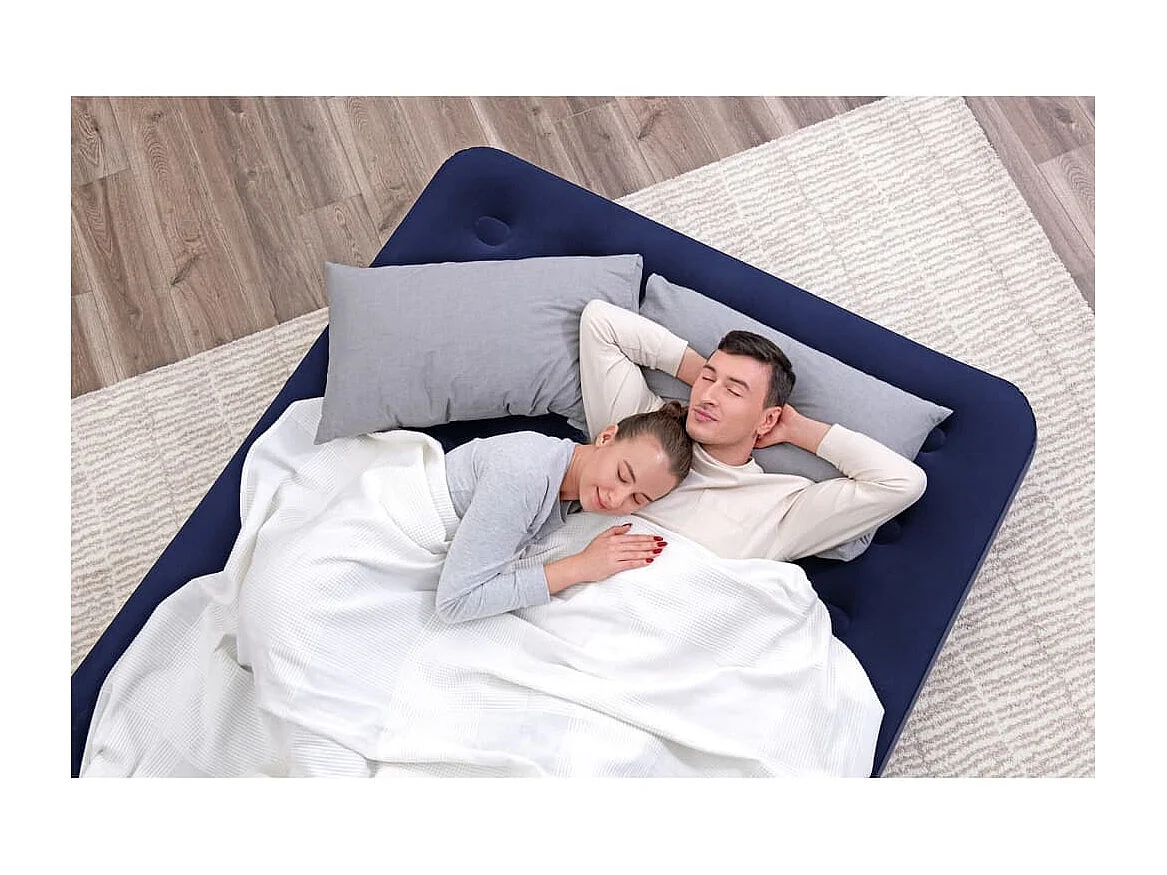 Lit gonflable floqué 203 x 152 x 22 cm 67003