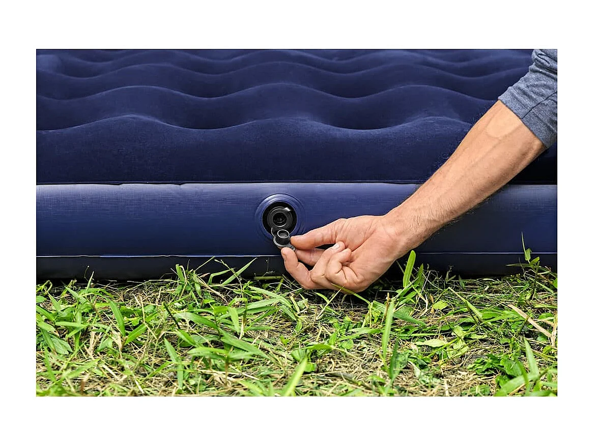 Lit gonflable floqué 203 x 152 x 22 cm 67003