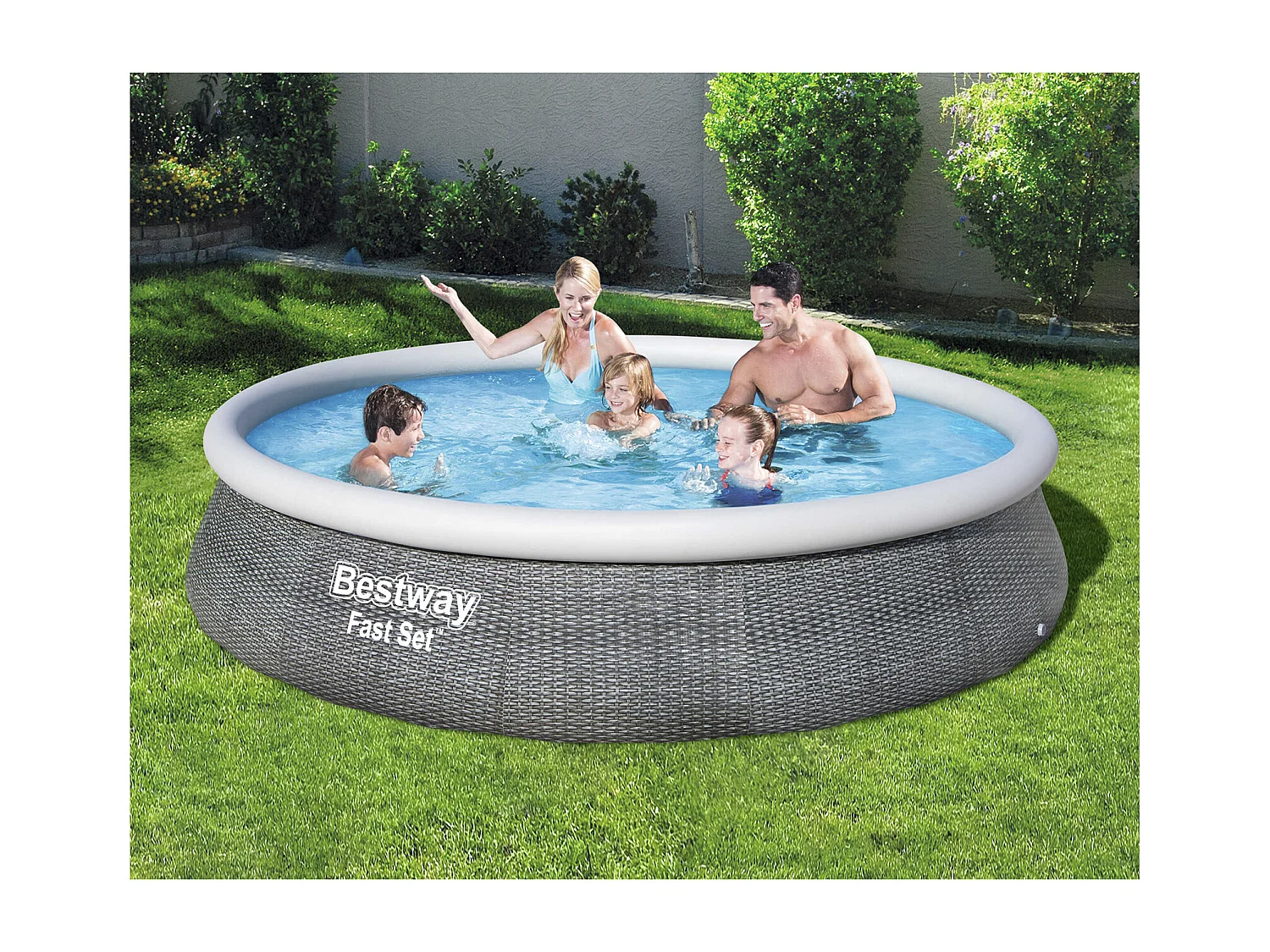 Piscina Fuori Terra Bestway Fast Set Rattan 396x84 cm Pompa Filtro a Cartuccia 2.006 litri/ora